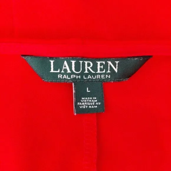 Lauren Ralph Lauren Modest Red Tunic Top  Long Sleeve Stretchy Knit Sz L - Picture 3 of 7